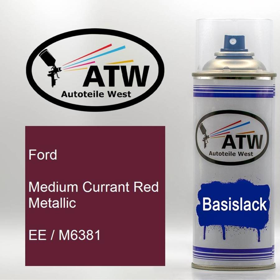 Ford, Medium Currant Red Metallic, EE / M6381: 400ml Sprühdose, von ATW Autoteile West.
